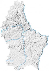 Draufsicht Relief Luxemburg